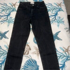 Zara Jeans Womens Size 4 Stretch Distressed Skinny Denim Black